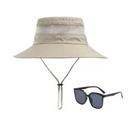 Chapeau D'Été 1 Pièce pour Femme, Lunettes De Soleil 1 Pièce, Chapeau De Protection UV pour Femme, Chapeau Seau Respirant pour Femme, Chapeau Pliable