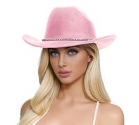 Chapeau d'été à paillettes argentées noires pour femmes Western Sparkly Strass Chapeau pour femme Chapeau de soleil léger Enfant, Rose, taille unique