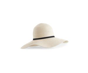 Chapeau d'été bord large femme Beechfield Marbella Beige TU