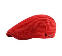 Chapeau d'été en maille respirante pour homme, béret cabbie, casquette plate 2025, Rouge, Taille unique