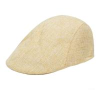 Chapeau d'été rétro respirant en coton et lin pour homme (beige)