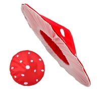 Chapeau d'Halloween champignon - Coiffe amusante en non tissé, accessoires | Chapeau champignon surdimensionné - Tissu non tissé léger, mentonnière réglable, pois rouges, couronne rembourrée douce