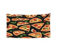 Chapeau d'Halloween imprimé pizza 3D - Couverture complète - Couvre-chef de sorcière pliable pour festivals, fêtes et fêtes avec tissu lavable en machine