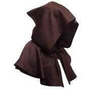 Chapeau d'Halloween pour hommes et femmes, capuche de bourreau, chapeau de sorcière médiéval vintage pour Halloween, cosplay, costume de prêtre (marron, taille unique)