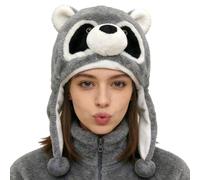Chapeau d'hiver avec animaux - Bonnet Dôme en peluche de dessin animé, couvre-chef en coton doux coupe vent chaud | accessoire de maillot de fête | chapeau drôle de robe