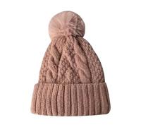 Chapeau d'hiver confortable et élégant en tricot chaud antidérapant avec boule en peluche pour activités de plein air, Pnnrk, Taille unique
