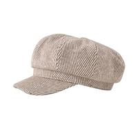 Chapeau d'hiver en tricot à rayures pour femme Taille L, kaki, M