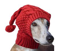 Chapeau d'hiver en tricot pour chien - Chapeau d'hiver doux pour chien - Vêtement mignon pour protection du cou et de la tête - Bonnet en tricot avec cache-oreilles attaché pour le camping et la
