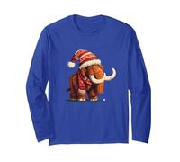 Chapeau d'hiver et vêtements avec mammouth drôle Manche Longue, Unisexe pour Adultes, Bleu Royal, M