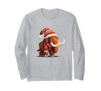 Chapeau d'hiver et vêtements avec mammouth drôle Manche Longue, Unisexe pour Adultes, Gris Chiné, L