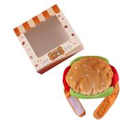 Chapeau d'hiver pour animal domestique Hamburger pour petites races en peluche pour chien - Couvre-chef de dessin animé - Chapeau de costume pour chats