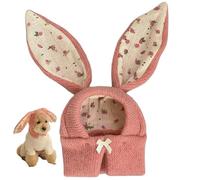 Chapeau d'hiver pour chien, chapeau pour chien avec oreilles de lapin mignonnes, hiver tricoté chaud, enveloppe d'oreille élastique douce, costume de lapin pour chiens et chats, enveloppe 'oreille p