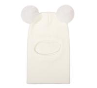 Chapeau D'hiver Pour Enfants, Garde Au Chaud, Protection Complète, Décor De Boule En Peluche, Tricoté Épais, Casquette D'activités De Plein Air Pour Enfants, Couvre-Chef Unisexe Pour Temps Froid-Beige