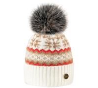 Chapeau d'hiver pour Femme Bonnet Polaire Chaud avec Pompon (FR/ES, Alpha/Lettres, M, L, White)
