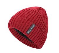 Chapeau d'hiver pour femme et automne tricoté épais pour hommes chapeaux chauds trappeurs chapeau, bordeaux, Taille unique