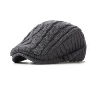 Chapeau d'hiver rétro pour homme avec doublure en peluche épaisse - Circonférence de tête réglable pour cosplay, performance au quotidien, gris foncé, Taille unique