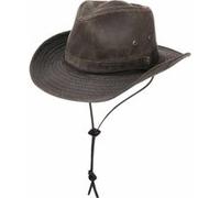 Stetson Chapeau Diaz Outdoor – Cowboy tissu look vintage, jugulaire, franges – L (58-59 cm) Marron