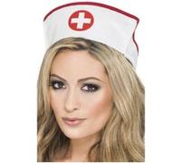 Chapeau D'infirmiere - Blanc / rouge Blanc G