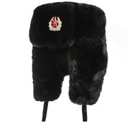Chapeau D'insigne Militaire Soviétique Chapeaux De Bombardier Chapeau De Trappeur Unisexe, Chapeau D'hiver En Plein Air Avec Oreillettes Chapeau De Chasse En Peluche Pour Le Ski Ou Un Usage Quotidien