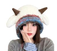 Chapeau d'oreille en forme d'animal, extensible et chaud - Chapeau en peluche avec oreilles de mouton | Pour l'école, les voyages, les trajets en déplacement, le cyclisme, la photographie pour femmes