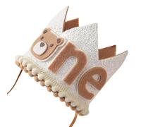Chapeau d'ours d'anniversaire - Couronne de fête pour les tout-petits pour la première célébration, conjoint de dessin animé mignon | Ornement de photo de chapeau bébé doux, couvre-chefs décoratifs, a
