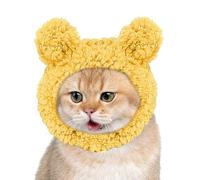 Chapeau d'ours mignon pour chat - Chapeau d'ours doux réglable pour petit animal de compagnie - Chapeau mignon en peluche pour animal de compagnie, couvre-chef pour chat, couvre-chef, équipement pour