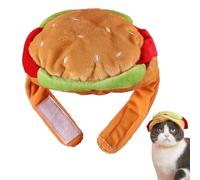 Chapeau drôle pour Animaux de Compagnie, Chapeaux de Hamburger drôles de Chat de Cosplay-Accessoire de Costume de Chiot en Forme de Hamburger Couvre-Chef pour Chats, Chiens, Chiot, Chaton