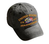 Chapeau du 250e anniversaire, casquette réglable rétro pour homme, aigle | Casquettes USA 250e anniversaire | pour anniversaire, plage, extérieur, camping, randonnée, sports, Couleur gris foncé