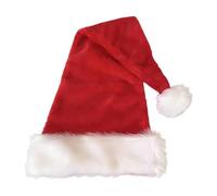Chapeau Du Père Noël | Couvre-chef avec une bordure en peluche blanche et douce | Chapeau De Fête Confortable | Pour Femmes Hommes Famille Pendant Les Fêtes D'Hiver Les Soirées Le Cosplay Halloween Et