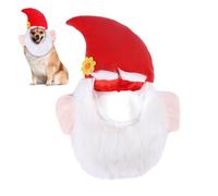 Chapeau du Père Nol pour Chiens - Chiot en Peluche réaliste avec Barbe, Chapeau de Forme de Fleur | Coiffure réglable et Confortable des Animaux de Compagnie, Doux de Noël de NL Doux
