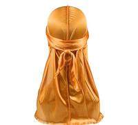 Chapeau Durag à longue queue pour homme - Confortable - Séchage rapide - Pirate - Pour tresse, dreadlocks, gestion du foulard, doré, Taille unique