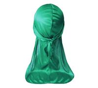 Chapeau Durag à longue queue pour homme - Confortable - Séchage rapide - Pirate - Pour tresse, dreadlocks, gestion du foulard, Vert, Taille unique
