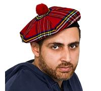 Chapeau écossais Tam O' Shanter en laine tartan acrylique pour homme, Royal Stewart Chapeau Tammy Tartan, Taille unique