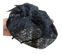 Chapeau élégant en dentelle avec nœud pour femme Style vintage Bandeau pour fêtes et mariages