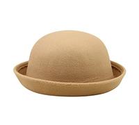 Chapeau élégant pour adulte avec bord enroulable, melon panama, chapeau de pêcheur, chapeau de pêcheur, classique en laine, chapeau rond melon noir, kaki, taille unique