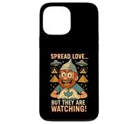 Chapeau en aluminium Théorie du complot Schwurbler OVNI Pyramide Alien Coque pour iPhone 13 Pro Max