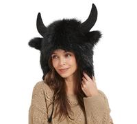 Chapeau en corne de - Chapeau de buffle chaud, chapeaux d'animaux | Cache-oreilles d'hiver en peluche chaude avec cornes, chapeau en fourrure pour homme et femme pour cosplay, Noël