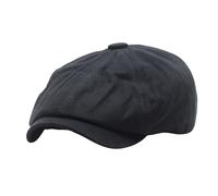 Chapeau en coton pour homme et femme - Béret rétro - Couleur unie - Chapeau de peintre - Casquette pour femme - S, Noir , Taille unique