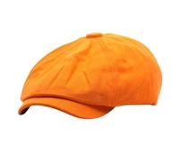 Chapeau en coton pour homme et femme - Béret rétro - Couleur unie - Chapeau de peintre - Casquette pour femme - S, Orange, Taille unique