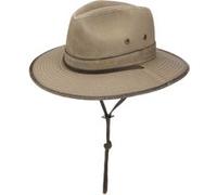 STETSON Chapeau en Coton Tarnell Traveller Femme/Homme - Tissu d'été pour Homme avec Doublure, jugulaire Été Printemps-été - L (58-59 cm) Beige