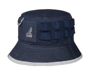 Chapeau en Coton Waxed Utility Bucket by Kangol bleu foncé S (54-55 cm)