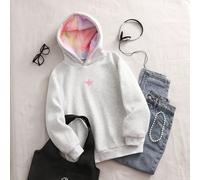 Chapeau en fausse fourrure léopard décontracté pour préadolescentes, motif étoile à cinq branches et imprimé léopard, convient au style de rue, Sweat-shirt à capuche 8Y,9Y,10Y,11Y,12YGéométrique,Tie d