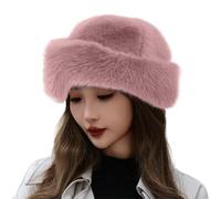 Chapeau en Feutre Chapeau Épais Chaud Synthétique Bonnet Mongolie de Luxe pour Femmes, Nouveau Bonnet d'hiver Polyvalent pour Femmes et Filles Bonnet Bordeaux Femme, rouge, taille unique