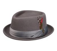 Chapeau en Feutre Stout Pork Pie by Brixton gris M (57-58 cm)