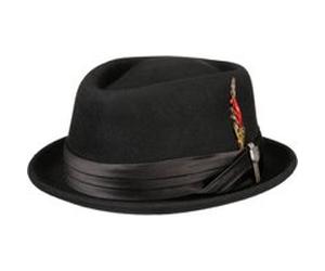 Chapeau en Feutre Stout Pork Pie by Brixton noir S (55-56 cm)