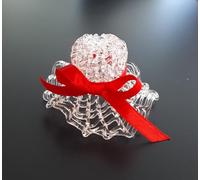 Chapeau en Filigrane de Verre avec Ruban Rouge 6x4 cm