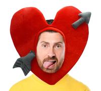 Chapeau en forme de cœur - Chapeau de festival en forme de cœur, bandeau cœur d'amour | Coiffe cœur rouge, couvre-chef en cœur, couvre-chef cosplay pour adultes, bonnet en forme de cœur, tenue