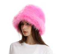 Chapeau en Fourrure élégant for Femmes, 1 pièce, Casquette Thermique, Grande Taille, for Une variété d'activités de Plein air, Automne et Hiver pour Vacances, Randonnée(Bright Pink)