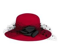 Chapeau en Laine avec Voilette Palica by Lierys rouge One Size