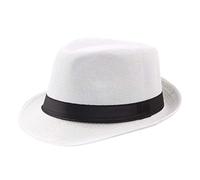 Chapeau en lin respirant pour l'extérieur - Jazz - Chapeau de soleil - Pour homme - CurlyStraw - Casquette de baseball - Lessive couleur, Blanc., taille unique